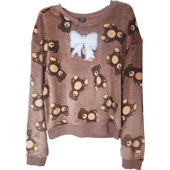 Teddy Bear Sweatshirt. NEW Super Soft.  By Cold Crush, XL - Picture 1 of 3